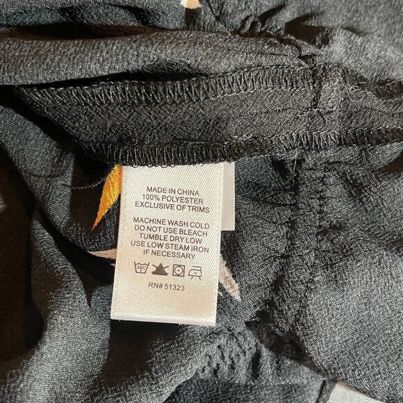 1. State Tabea Top Womens Large Black Floral Spaghetti Strap Ruffle Hem Boho NEW - Picture 7 of 9